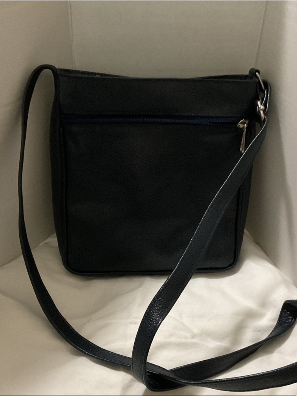 Dark blue Floral hand painted cRoss body Bag - Women's . ( free wallet) - Picture 2 of 12